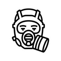 fumar máscara cara línea icono vector ilustración