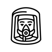 radioactivo máscara cara línea icono vector ilustración