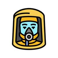 radioactive mask face color icon vector illustration