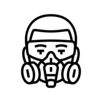 painting mask face line icon vector illustration