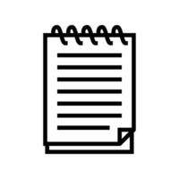 spiral notepad list line icon vector illustration