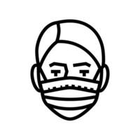 medical mask face line icon vector illustration