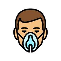 oxygen mask face color icon vector illustration