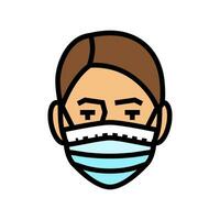 médico máscara cara color icono vector ilustración