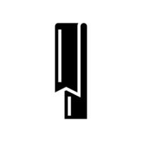 reminder ribbon list glyph icon vector illustration