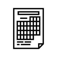 calendar grid list line icon vector illustration