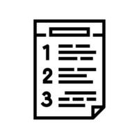 numbered list line icon vector illustration