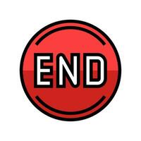 end button color icon vector illustration