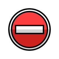 no entry color icon vector illustration