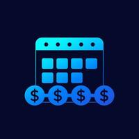 Annuity vector icon with a calendar