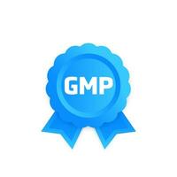 GMP vector icon, Good Manufacturing Practice badge