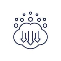 co2 gas, carbon emission reduction line icon vector