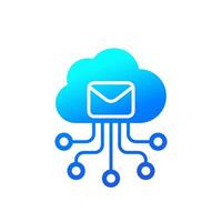 correo electrónico automatización, saas icono con nube, vector