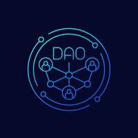 DAO community icon, linear design vector