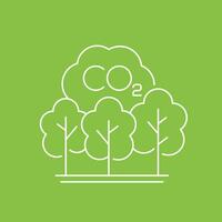 carbon offset, co2 reduction line vector icon