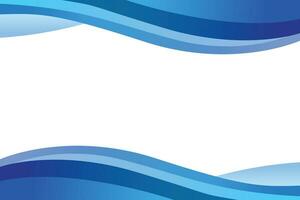 Abstract blue waves geometric frame border background vector. Modern fluid shapes design vector