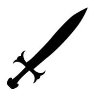 Sword black flat silhouette vector