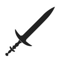 Sword black flat silhouette vector