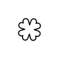 Four leaf clover icon. St Patricks Day vector illustration on white isolated background. Flower shape.