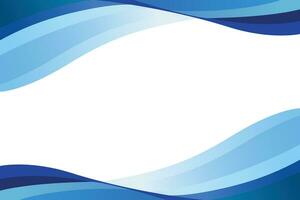 Abstract blue waves geometric frame border background vector. Modern fluid shapes design vector