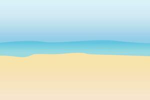 Seashore flat landscape background vector. Including sea, sand, beach and blue sky. Vector illustration