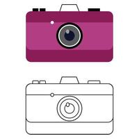 Camera outline with Color Clipart vector