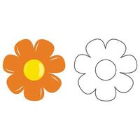 Simple Flower outline with Clipart vector