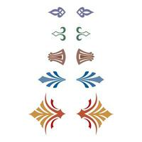 Vintage floral calligraphic floral vignette scroll corners ornamental design elements set isolated illustration vector