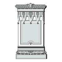 Antique white column realistic composition with isolated front view of architectural piece vector