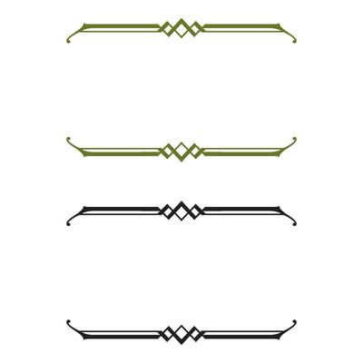Vintage floral calligraphic floral vignette scroll corners ornamental design elements set isolated illustration