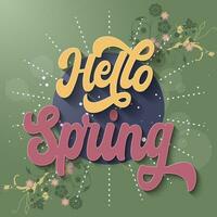 hello spring typhography design vector