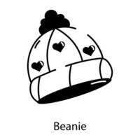 Check out this outline icon of a beanie vector