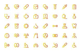 Healthcare Icons Set - Medical, Wellness, and Hospital Symbol Vectors