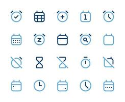 time and date icon set vector