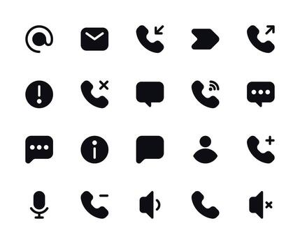 Communication Icons Set - Contacts, Messaging, and Networking Vector Icons