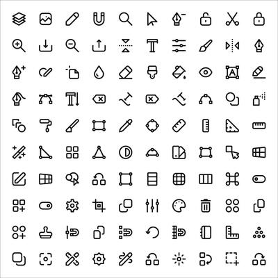 Edit Tool Icons Set - Graphic Design, Editing Symbols Vector Collection