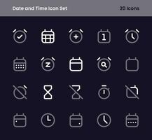 time and date icon set vector