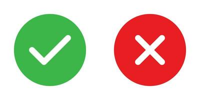 Checkmark and a Cross icon set vector