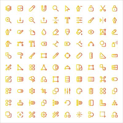 Edit Tool Icons Set - Graphic Design, Editing Symbols Vector Collection