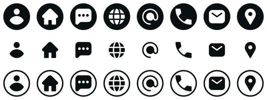 Communication Icons Set - Contacts, Messaging, and Networking Vector Icons