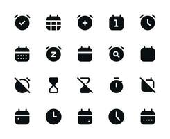 time and date icon set vector