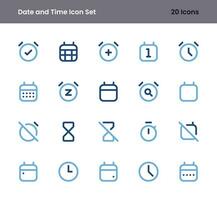 time and date icon set vector