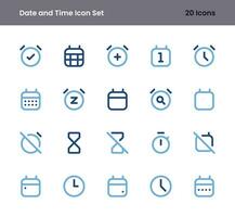 time and date icon set vector