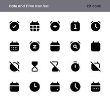 time and date icon set vector