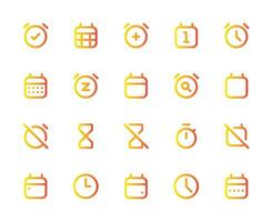 time and date icon set vector