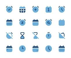 time and date icon set vector