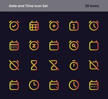 time and date icon set vector