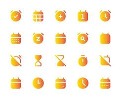 time and date icon set vector