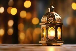 Eid mubarak and ramadan kareem greetings with islamic lantern and mosque. Eid al fitr background. Eid al fitr background of window concept by AI Generated photo