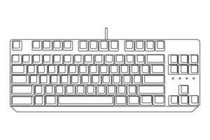 Gaming keyboard top view isolated on Background vector illustration eps